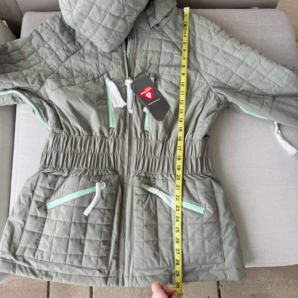 NWT Free People FP Movement All Prepped Ski Quilted Jacket Green Gray XL - Picture 10 of 14